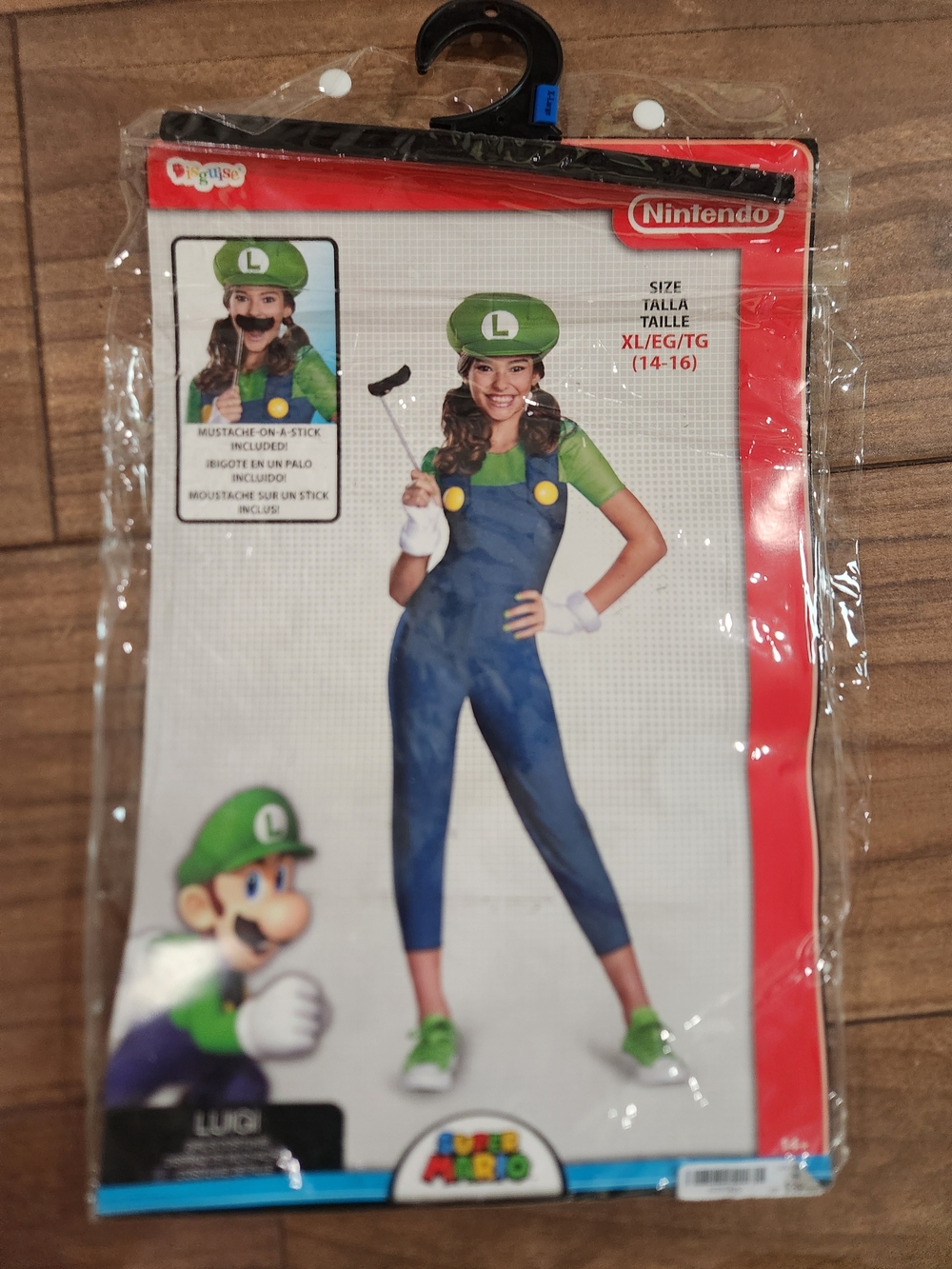 Nintendo Luigi Costume Green & Blue Jumpsuit youth xl 14 16